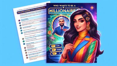 Ein Spieler, der Fragen und Antworten aus dem "Wer wird Millionär" PDF liest.