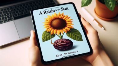 A Raisin in the Sun PDF cover and scenes from the play.